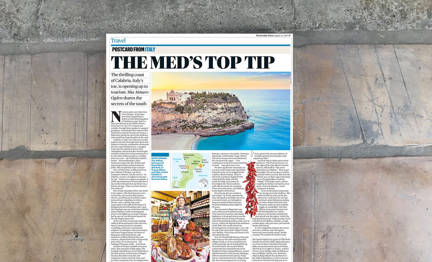 sunday times Calabria Italy